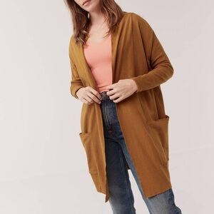 PACT‎ Draped Cardigan size XS / small chai organic cotton